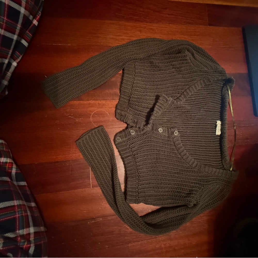 LA Hearts Women's Cropped Green Sweater